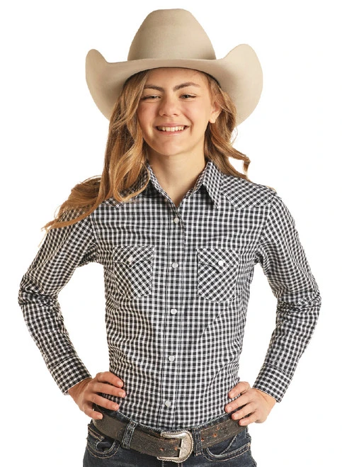 Panhandle Girls Gingham Snap Shirt 1 Panhandle Girls Gingham Snap Shirt