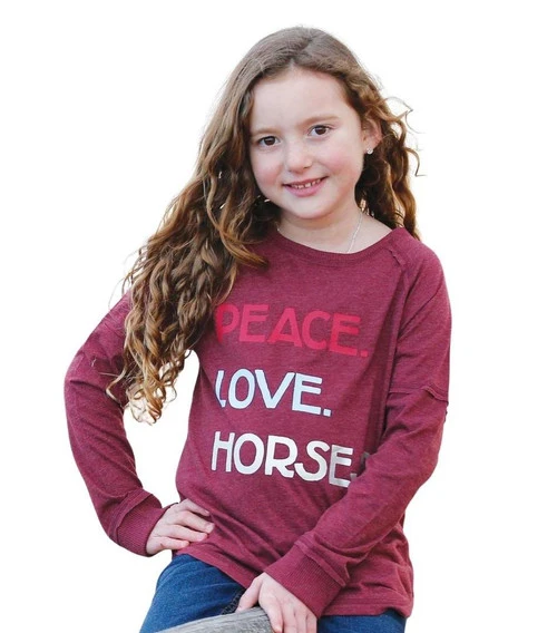 Girls Cruel Denim Peace Love Horses Tee 1 Girls Cruel Denim Peace Love Horses Tee