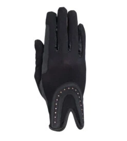 RSL By USG Good Luck Glitter Gloves -Riding Apparel Store good luck glitter glove black rose gold RSL USG 71942.1685643634