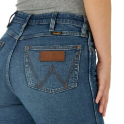 Wrangler Retro Green High Rise Trouser Jean -Riding Apparel Store green high rise trouser denim back detail 112317722 wrangler 79511.1670538163