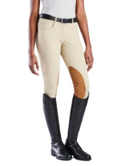 Hadley Mid Rise Breeches Knee Patch -Riding Apparel Store hadley mid rise kp tan front boots 30517 smartpak 30203.1649373416