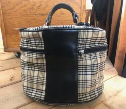 Baker 5/A Hat Carrier Helmet Bag -Riding Apparel Store helmet bag tan black leather back baker 94928.1672948910