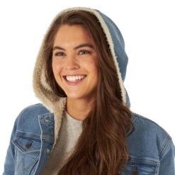 Wrangler Women's Denim Sherpa Hooded Jacket 9 Wrangler Women's Denim Sherpa Hooded Jacket -Riding Apparel Store hood denim jacket sherpa denim hood 112317280 wrangler 11811.1663189612