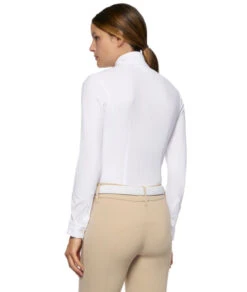 Cavalleria Toscana Hunter Competition Shirt Long Sleeve -Riding Apparel Store hunter competition LS white back CAD191 JE002 0001 cavalleria 48163.1688583338