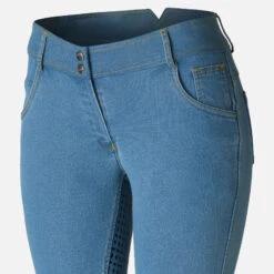 Horze Jessi-Lyn Denim Full Seat Breeches -Riding Apparel Store jessi lyn denim FS ltblue front waist cp3664 horze 99078.1657850289