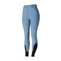 Horze Jessie Denim Full Grip Breeches -Riding Apparel Store jessie denim FS hi waist light blue front CP3680 LB equinavia 20460.1639691813