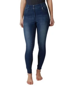 Horze Kaia Crystal Denim Full Seat Breeches -Riding Apparel Store kaia denim FS crystals blue front 36684 DNB horze 91021.1652824145