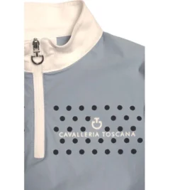 Girls Cavalleria Toscana Flock Dot Polo Short Sleeve -Riding Apparel Store kid flock print polo ss blue print POA076 JE152 7C00 CT 66820.1656716072