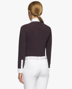 Girls Cavalleria Toscana Pleated Competition Shirt -Riding Apparel Store kid pleated compet ls dkpurp back CAA032 JE022 0001 cavalleria toscana 87552.1670705217