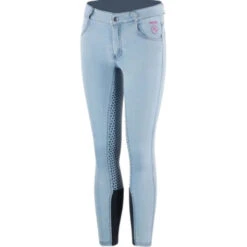 Horze Kids Annika Denim Full Seat Breeches 6 Horze Kids Annika Denim Full Seat Breeches -Riding Apparel Store kids denim FS lt blue front 36099 LB horze 72909.1619990932