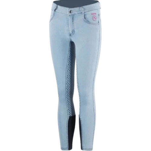 Horze Kids Annika Denim Full Seat Breeches 3 Horze Kids Annika Denim Full Seat Breeches - Image 3