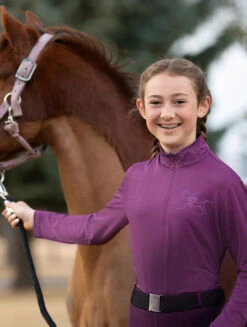 Kids Kerrits Easy Stride Ice Fil Shirt Long Sleeve -Riding Apparel Store kids easy stride icefil ls magenta rider 60273 SOLID kerrits 50018.1663453431