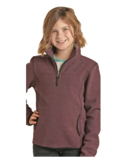 Powder River Kids Fleece Pullover 10 Powder River Kids Fleece Pullover -Riding Apparel Store kids fleece pullover burgundy K1 6661 powder river 90964.1641680381