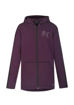 Kids Kerrits Horse Sense Fleece Hoodie -Riding Apparel Store kids horse sense hoodie raisin front 60277 solid kerrits 11152.1663437888