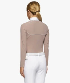 Cavalleria Toscana Girls Team Daytona Polo Long Sleeve -Riding Apparel Store kids team daytona polo ls blush back POA082 JE022 1A00 cavalleria toscana 11891.1661569411