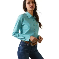 Ariat Kirby Stretch Shirt -Riding Apparel Store kirby boots print ls savannah front 10043476 ariat 40240.1676488662