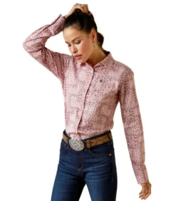 Ariat Kirby Stretch Shirt -Riding Apparel Store kirby paisley ls coral front1 10043475 ariat 09967.1676488583