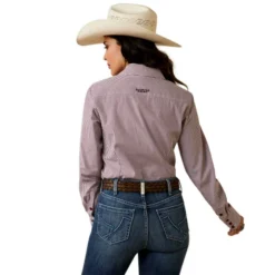 Ariat Kirby Stretch Shirt -Riding Apparel Store kirby stripe ls pomegran back 10043473 ariat 66236.1676488624