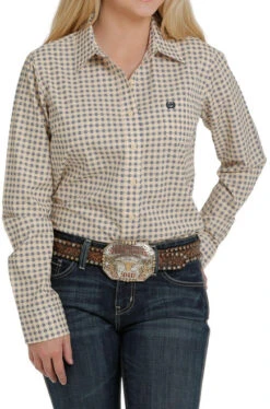 Cinch Ladies ArenaFlex Shirt Long Sleeve -Riding Apparel Store lds arenaflex ls yellow front MSW9163003 cinch 16606.1659560121