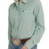 Cinch ArenaFlex Green Print Shirt