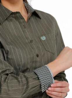 Cinch Ladies Cotton Performance Shirts Prints 11 Cinch Ladies Cotton Performance Shirts Prints -Riding Apparel Store lds cinch dot stripe ls olive detail MSW9164191 miller 15997.1671482542