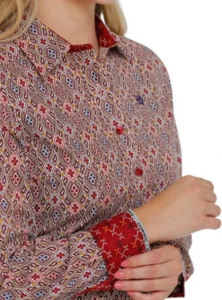 Cinch Performance Shirt No Pockets -Riding Apparel Store lds cinch orint shirt ls multi detail MSW9165025 miller 36379.1682987867