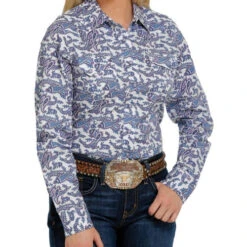 Cinch Ladies Print Snap Shirt -Riding Apparel Store lds cinch paisley ls multi MSW9201032 miller 68857.1669079121