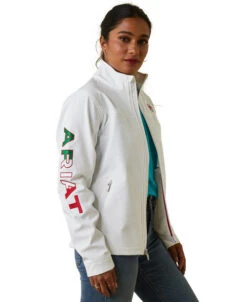 Ariat Team Softshell Mexico Jacket -Riding Apparel Store lds team mexico jacket white front 10043548 ariat 18449.1673560283