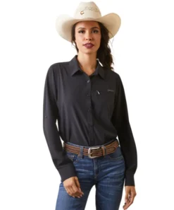 Ariat VentTEK II Stretch Shirt -Riding Apparel Store lds venttek stretch ls black front 10043494 ariat 89836.1677534024
