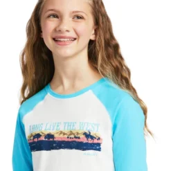 Girls Ariat Long Live The West Tee -Riding Apparel Store long live west tee front detail 10039500 ariat 25720.1641591489