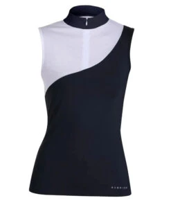 Aubrion Luton Show Shirt Sleeveless -Riding Apparel Store luton show shirt white navy front edit 9033 aubrion 06350.1683587803