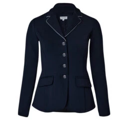 Horze Martina Show Coat With Piping -Riding Apparel Store martina show coat piping dark navy front 33620 VDB WH horze 18457.1653514356