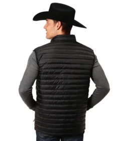 Men's Roper Quilted Down Vest -Riding Apparel Store men quilt down vest black back 0309706956137 roper 27386.1663797928