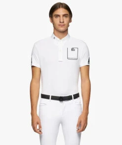 Men's Cavalleria Toscana Team Daytona Polo -Riding Apparel Store men team daytona polo ss white front POU296 PA060 001 cavalleria toscana 51464.1661553975