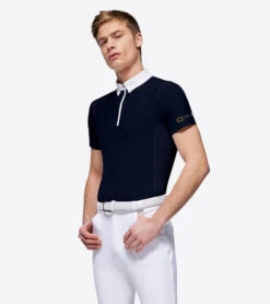 Men's RG Zip Competition Polo Short Sleeve -Riding Apparel Store mens competition zip polo ss navy side POM005 JS001 7901 cavalleria toscana 02601.1670292355