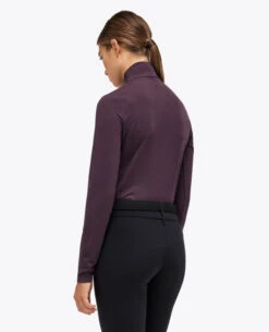 Cavalleria Toscana Mini Flock CT 1/4 Zip Top -Riding Apparel Store mini flock print wool 1 2 zip dk.purple back POD307 PA063 3A00 cavalleria toscana 57760.1664132148
