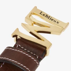 LeMieux Monogram Belt -Riding Apparel Store monogram belt brown detail IT03145002 lemieux 11509.1679788684