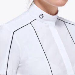 Cavalleria Toscana Outline Piping Shirt Short Sleeve -Riding Apparel Store outline piping compet ss white side detail CAD209 JE022 0001 cavalleria toscana 49687.1649541779