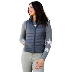 TKEQ EZ Packable Down Vest -Riding Apparel Store packable down vest nickel front tkeq 88290.1653085401