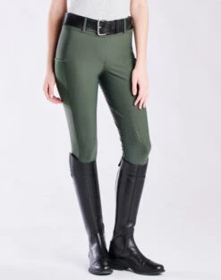 Piper Fusion Breeches Full Grip -Riding Apparel Store piper fusion full grip dk.olive front 32381 smartpak 2 48530.1679004498