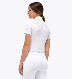 Cavalleria Toscana Pique Competition Polo Short Sleeve -Riding Apparel Store pique mesh zip polo white back POD335 PA073 0101 CT 93317.1683686625