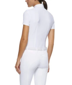 Cavalleria Toscana Pleated Shirt Short Sleeve -Riding Apparel Store pleated jersey SS white back CAD153 JE022 0001 CT 98780.1670880202