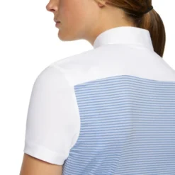 Cavalleria Toscana Seersucker Poplin Bib Shirt Short Sleeve -Riding Apparel Store poplin bib compete ss light blue back detail CAD205 JE146 Q730 cavalleria toscana 26444.1663986024