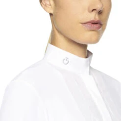 Cavalleria Toscana Poplin Bib Competition LS Polo -Riding Apparel Store poplin bib jersey comp polo LS white collar POD256 JE022 0001 CT 13675.1655842566