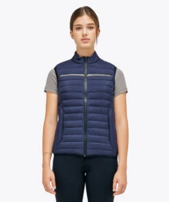 Cavalleria Toscana Team Puffer Vest -Riding Apparel Store puffer vest smoky blue front GLD266 NY092 7E00 CT 65007.1675967382