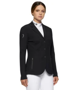 Cavalleria Toscana R-EVO Jersey Tech Knit Show Jacket -Riding Apparel Store r evo lt tech knit jacket black side GGD036 JC019 9999 CT 36685.1641944174