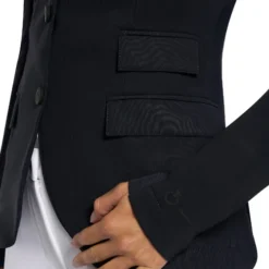 Cavalleria Toscana R-EVO Jersey Tech Knit Show Jacket -Riding Apparel Store r evo lt tech knit jacket navy detail GGD036 JC019 7901 CT 75573.1641944148