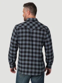 Men's Wrangler Black Buffalo Plaid Shirt -Riding Apparel Store retro buffalo plaid black back 112330472 wrangler 62049.1689457987