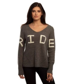 Goode Rider RIDE Sweater 9 Goode Rider RIDE Sweater -Riding Apparel Store ride sweater heather charcoal front 19037 3758 goode rider 61577.1665773727