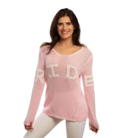 Goode Rider RIDE Lightweight Sweater -Riding Apparel Store ride sweater pink front 19038 3719 goode rider 23064.1665774425